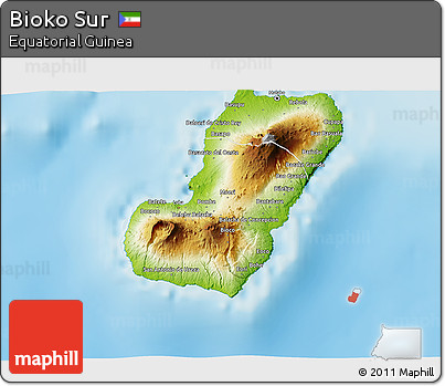 Physical 3D Map of Bioko Sur