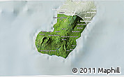 Satellite 3D Map of Bioko Sur, lighten