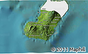 Satellite 3D Map of Bioko Sur, single color outside