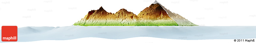Physical Horizon Map of Bioko Sur, lighten
