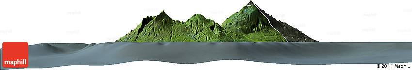 Satellite Horizon Map of Bioko Sur, semi-desaturated
