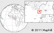 Blank Location Map of Bioko Sur, highlighted country