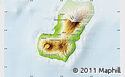 Physical Map of Bioko Sur, lighten
