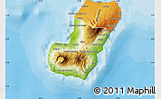 Physical Map of Bioko Sur, political outside