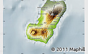 Physical Map of Bioko Sur, semi-desaturated