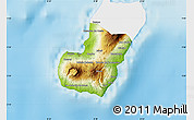 Physical Map of Bioko Sur, single color outside