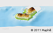 Physical Panoramic Map of Bioko Sur, single color outside