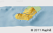 Savanna Style Panoramic Map of Bioko Sur, single color outside