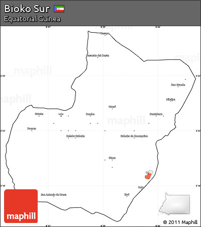 Blank Simple Map of Bioko Sur, cropped outside