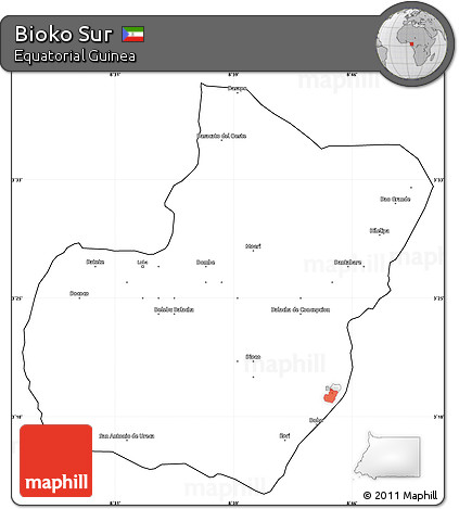Blank Simple Map of Bioko Sur, cropped outside
