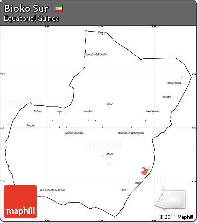Blank Simple Map of Bioko Sur, cropped outside