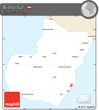 Classic Style Simple Map of Bioko Sur