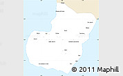 Classic Style Simple Map of Bioko Sur, single color outside
