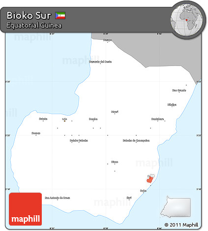 Gray Simple Map of Bioko Sur, single color outside