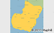 Savanna Style Simple Map of Bioko Sur, single color outside