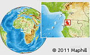 Physical Location Map of Centro Sur, highlighted country, within the entire country