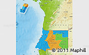 Political Map of Equatorial Guinea, physical outside