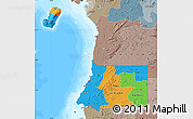 Political Map of Equatorial Guinea, semi-desaturated, land only