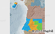Political Map of Equatorial Guinea, semi-desaturated