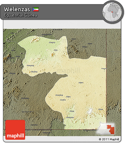 Physical 3D Map of Welenzas, darken