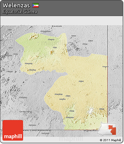Physical 3D Map of Welenzas, desaturated