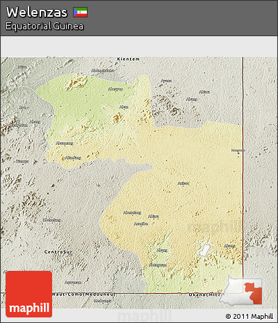 Physical 3D Map of Welenzas, semi-desaturated