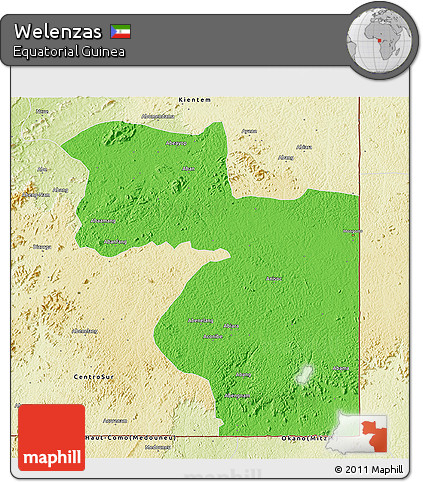 Political 3D Map of Welenzas, physical outside