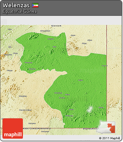 Political 3D Map of Welenzas, physical outside