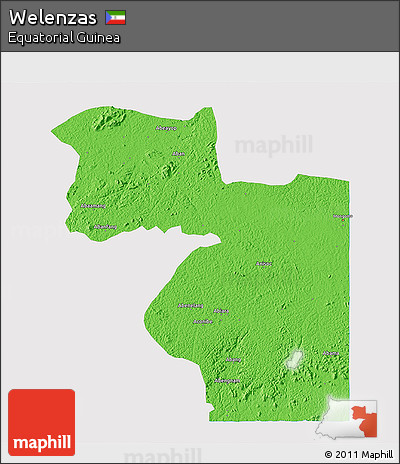 Political 3D Map of Welenzas, single color outside