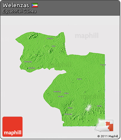 Political 3D Map of Welenzas, single color outside