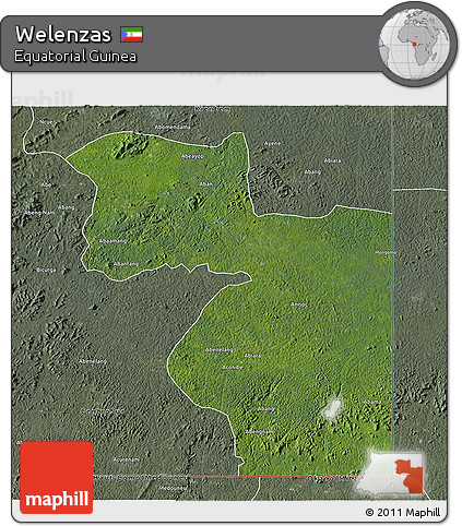 Satellite 3D Map of Welenzas, semi-desaturated