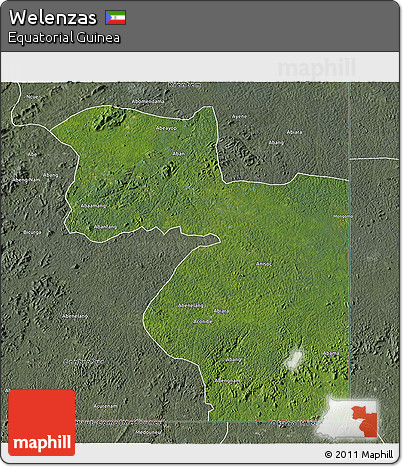 Satellite 3D Map of Welenzas, semi-desaturated