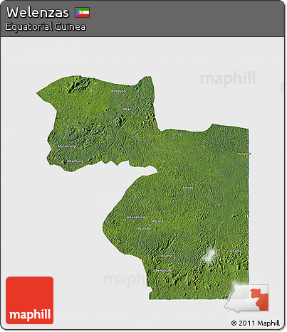 Satellite 3D Map of Welenzas, single color outside