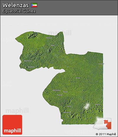 Satellite 3D Map of Welenzas, single color outside