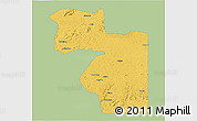 Savanna Style 3D Map of Welenzas, single color outside