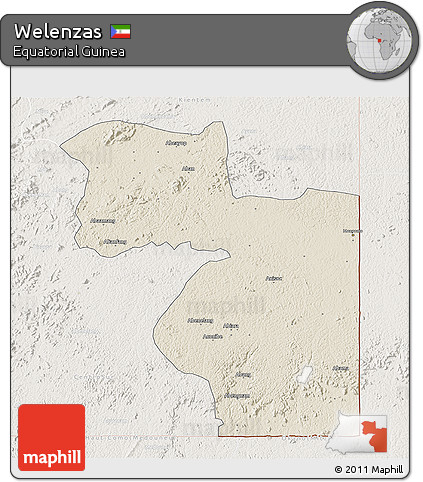 Shaded Relief 3D Map of Welenzas, lighten