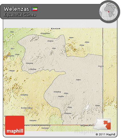 Shaded Relief 3D Map of Welenzas, physical outside