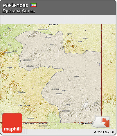 Shaded Relief 3D Map of Welenzas, physical outside