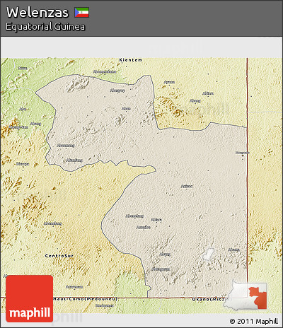 Shaded Relief 3D Map of Welenzas, physical outside