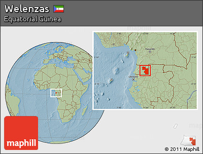 Savanna Style Location Map of Welenzas, hill shading