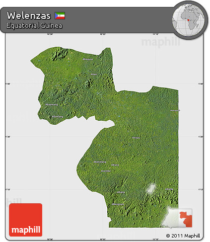 Satellite Map of Welenzas, single color outside
