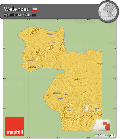 Savanna Style Map of Welenzas, single color outside