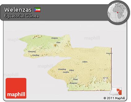 Physical Panoramic Map of Welenzas, cropped outside