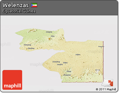 Physical Panoramic Map of Welenzas, cropped outside