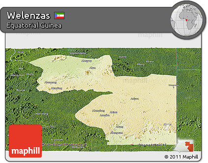 Physical Panoramic Map of Welenzas, satellite outside