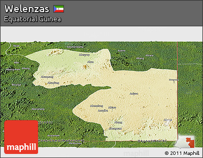 Physical Panoramic Map of Welenzas, satellite outside