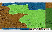Political Panoramic Map of Welenzas, darken