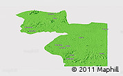 Political Panoramic Map of Welenzas, single color outside