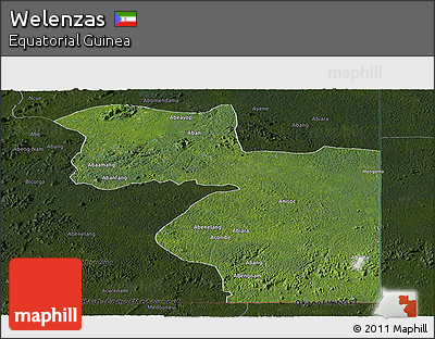 Satellite Panoramic Map of Welenzas, darken