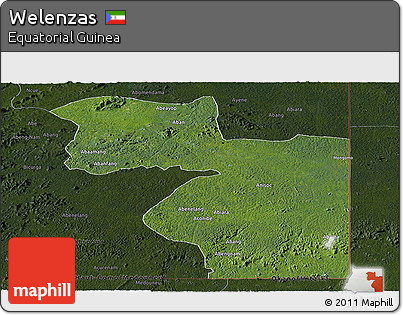 Satellite Panoramic Map of Welenzas, darken